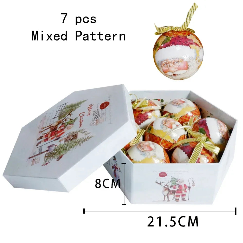 Palle di Natale, pendenti natalizi, decorazioni per l'albero, palline multicolori, set di decorazioni per feste in casa, palline decorative natalizie Navidad