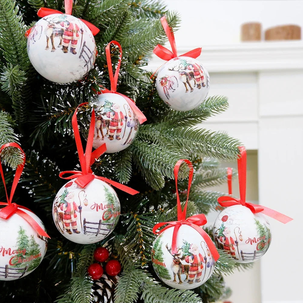 Palle di Natale, pendenti natalizi, decorazioni per l'albero, palline multicolori, set di decorazioni per feste in casa, palline decorative natalizie Navidad