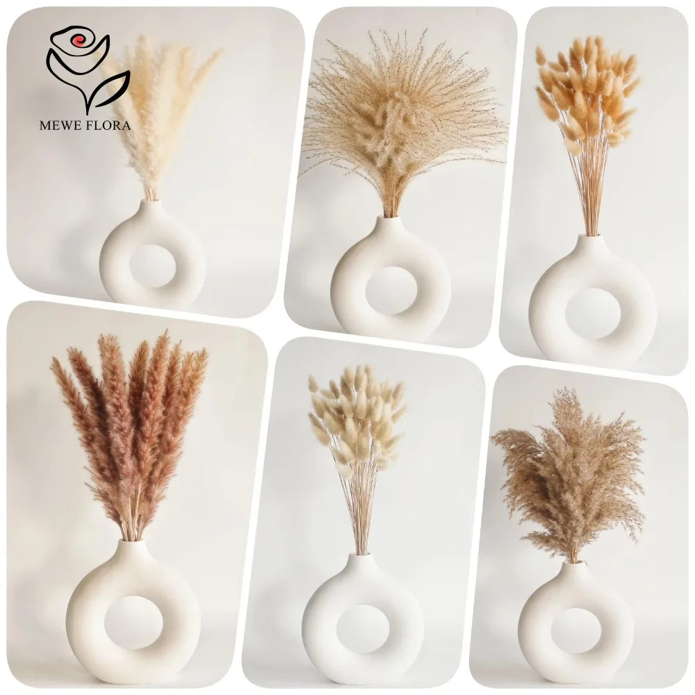 Fiori artificiali secchi di erba di coda di coniglio della Pampa soffice, 120 pezzi