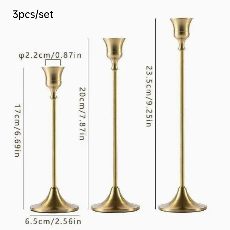 Portacandele da tavolo in metallo vintage ed eleganti, 1 pz/3 pz