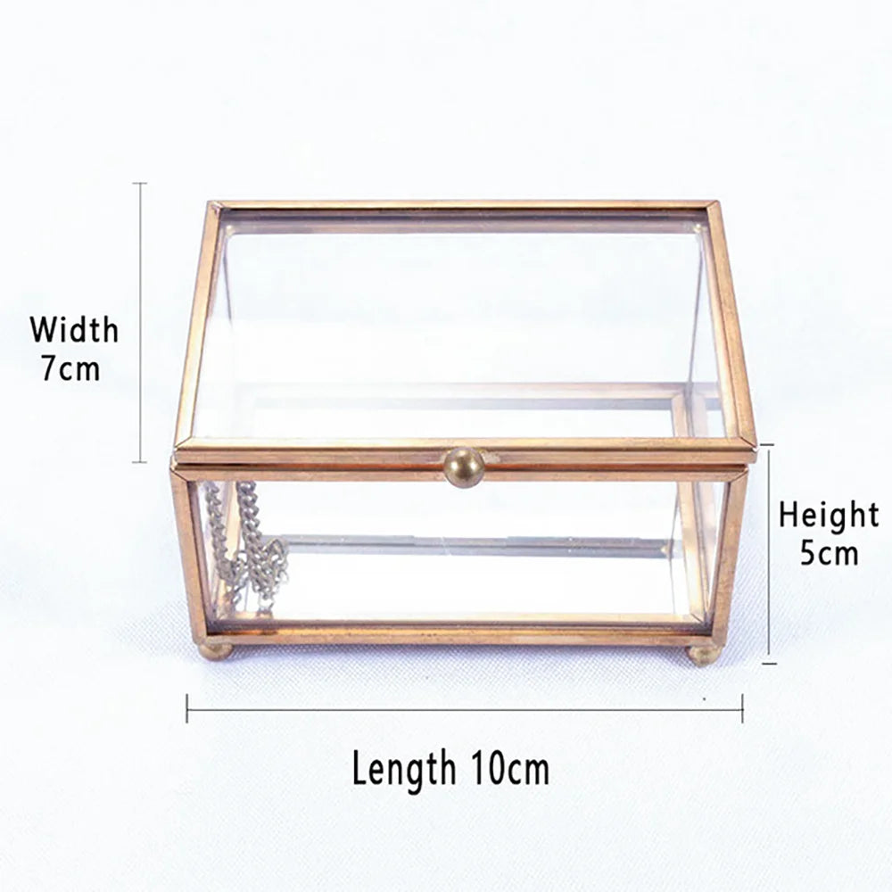 Personalisierte rechteckige Ringbox aus Glas, nur Box