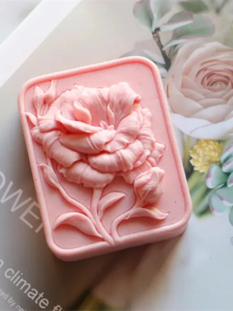 Elegante stampo per sapone a forma di girasole rettangolare 3D