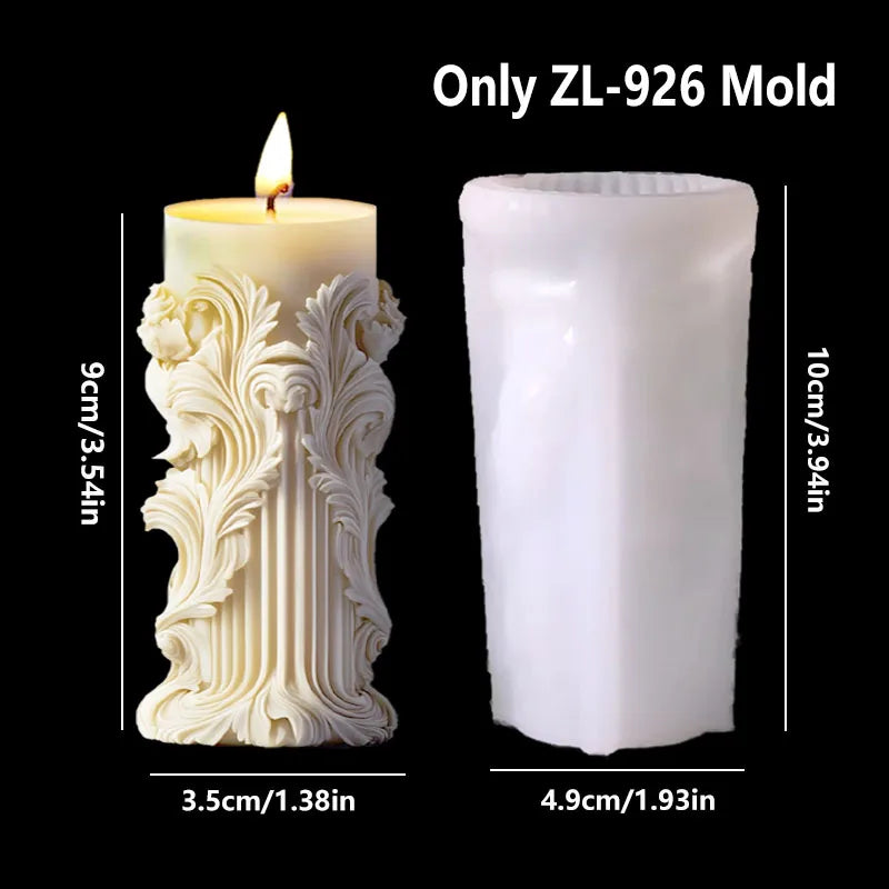 Stampo in silicone per candele cilindriche in gesso a forma di fiore di lavanda