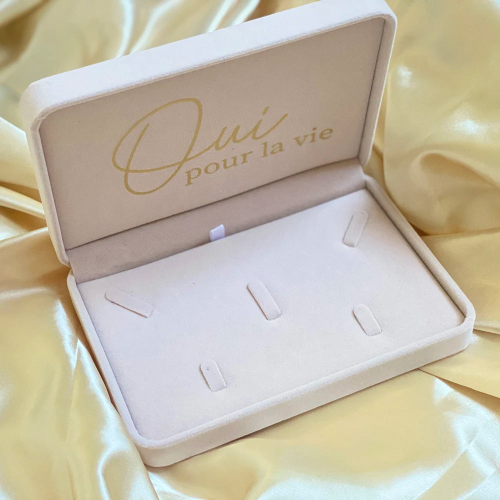 Flanell-Schmuckkästchen, individuelle Geschenkbox für Eheringe zur Hochzeit.
