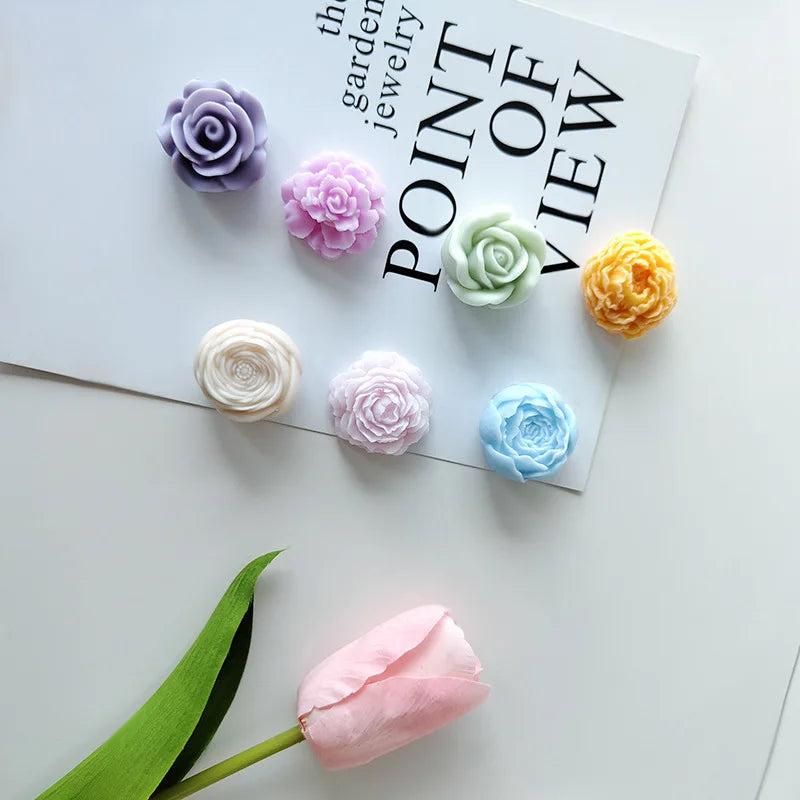 Stampi in silicone 3D per rose e peonie - 7 pezzi 