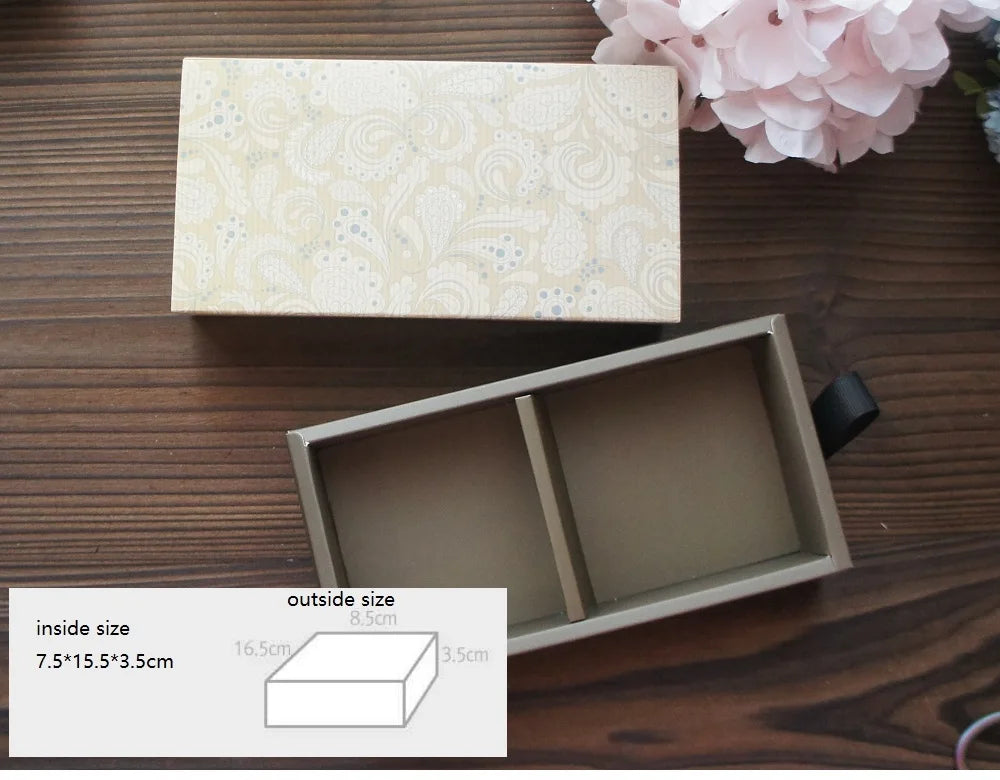 Elegante confezione regalo con motivo floreale blu e giallo, 3 misure, 10 pezzi