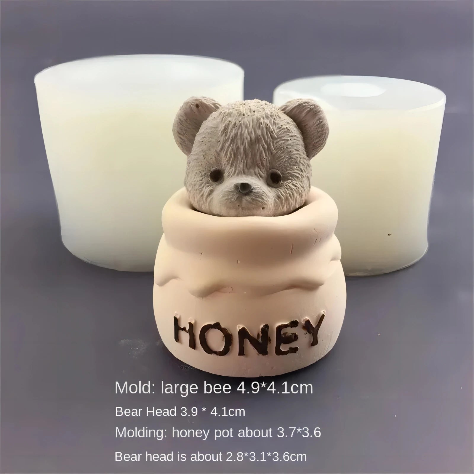 Candela per aromaterapia con stampo in silicone per barattolo di miele a forma di orsetto