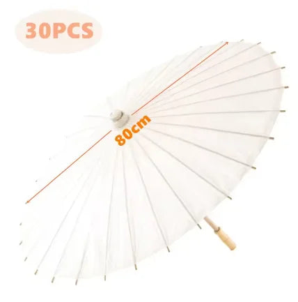 Papierschirm – 30–50 Stück 80 cm weißer Sonnenschirm für Hochzeitsdekoration.