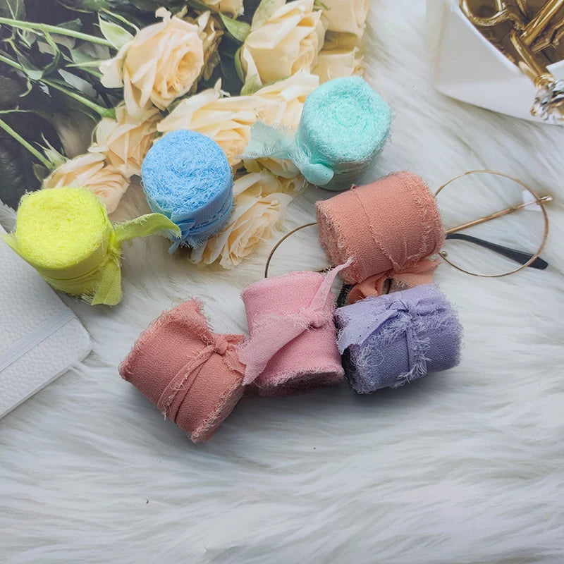 Nastro di pizzo, nastro di seta chiffon, fiori