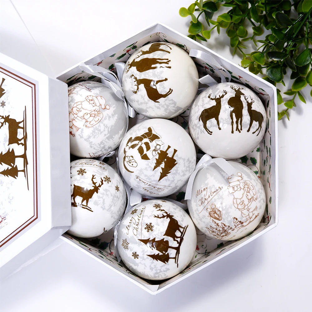 Palle di Natale, pendenti natalizi, decorazioni per l'albero, palline multicolori, set di decorazioni per feste in casa, palline decorative natalizie Navidad