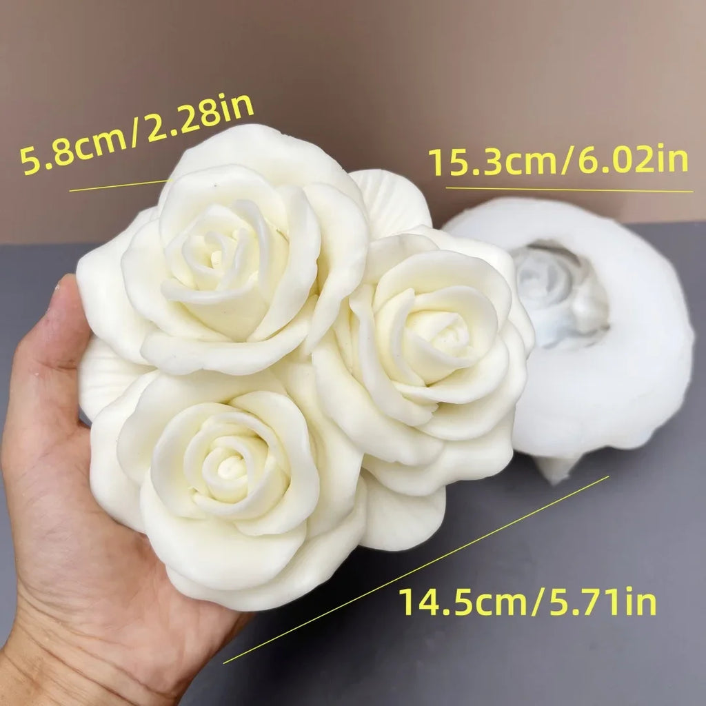Grande stampo in silicone 3D per candela a forma di fiore di peonia