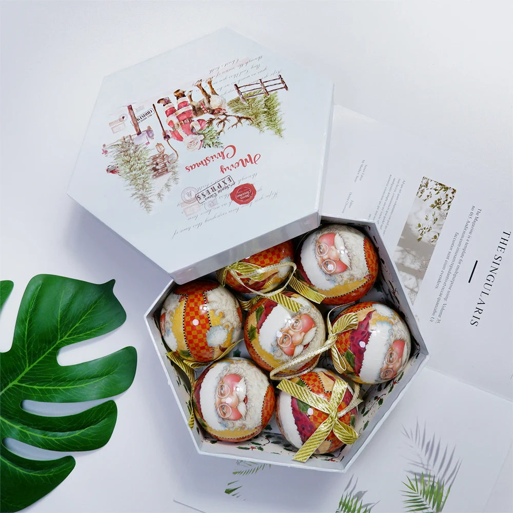 Palle di Natale, pendenti natalizi, decorazioni per l'albero, palline multicolori, set di decorazioni per feste in casa, palline decorative natalizie Navidad