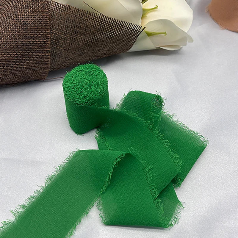 Nastro di pizzo, nastro di seta chiffon, fiori