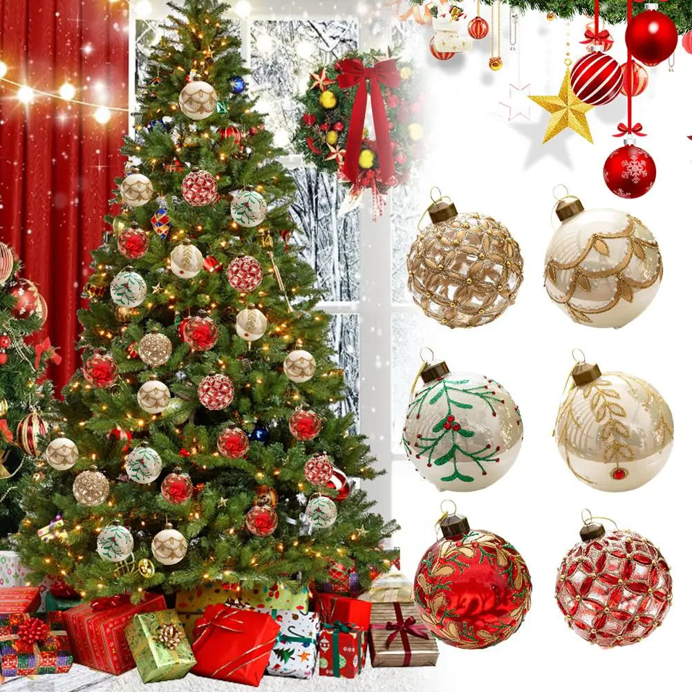 Decorazioni per l'albero di Natale, palline di vetro glitterate.