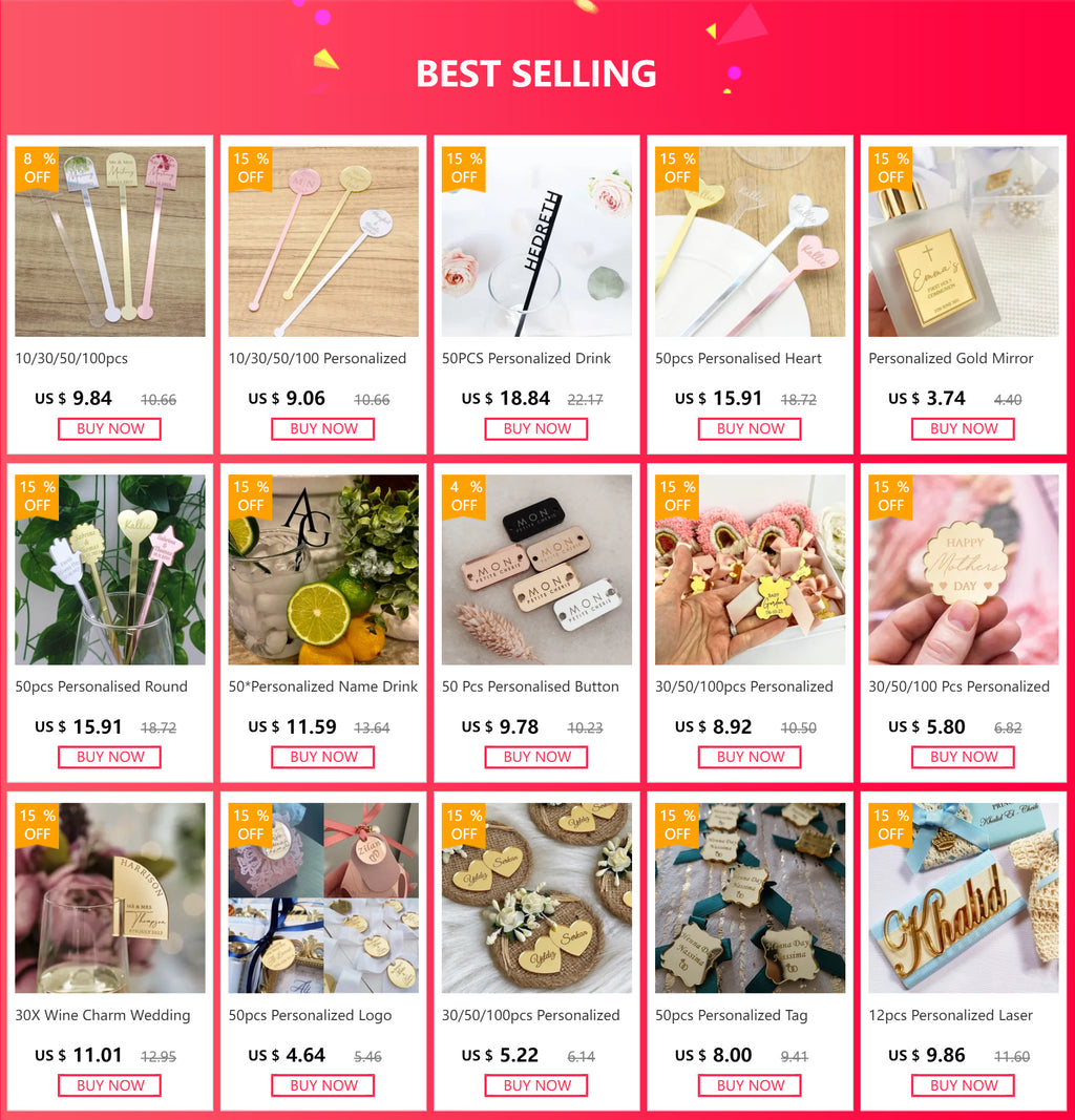 30 pezzi di corona acrilica con specchio personalizzato per neonati