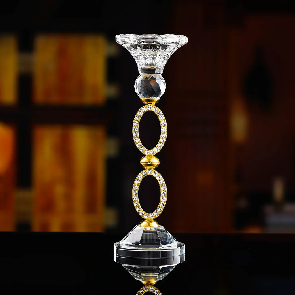 Portacandele in cristallo, eleganti.