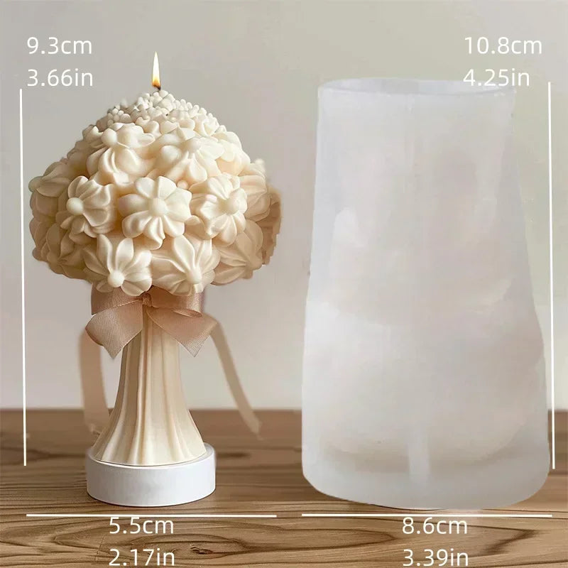 Grande stampo in silicone per candela a forma di rosa con fiore di peonia