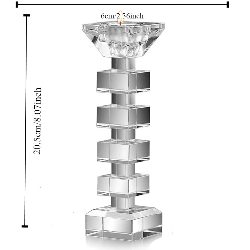 Portacandele in cristallo a testa singola in stile europeo.