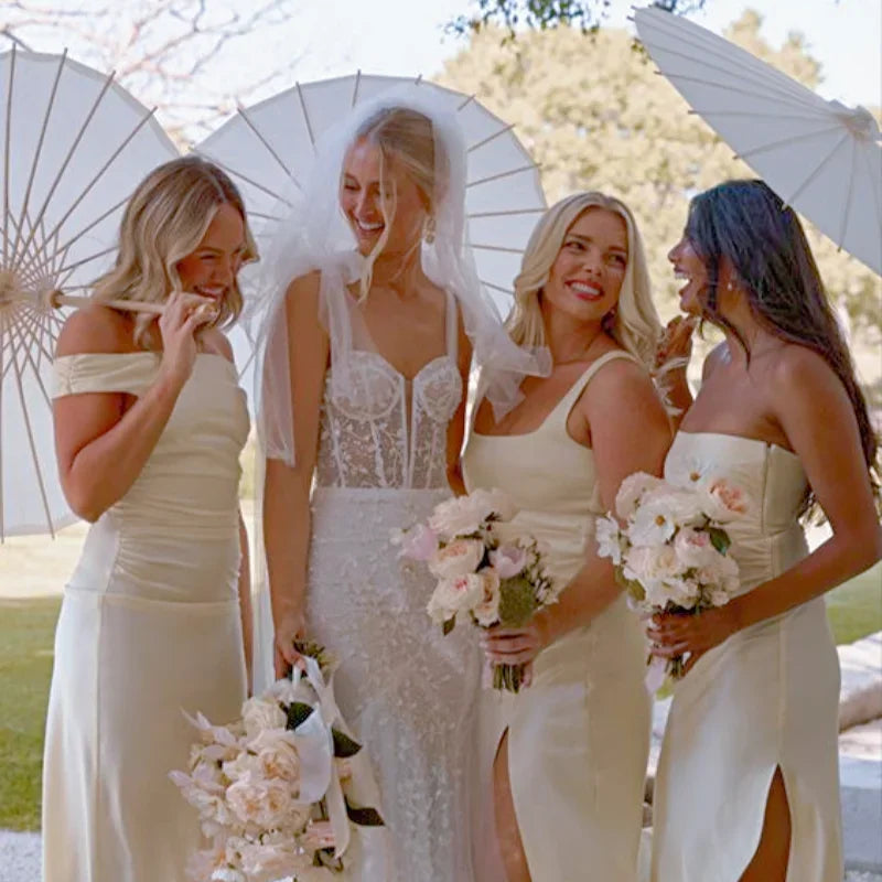 Ombrelloni di carta - 30-50 pezzi, 80 cm, bianchi, per decorazioni nuziali.