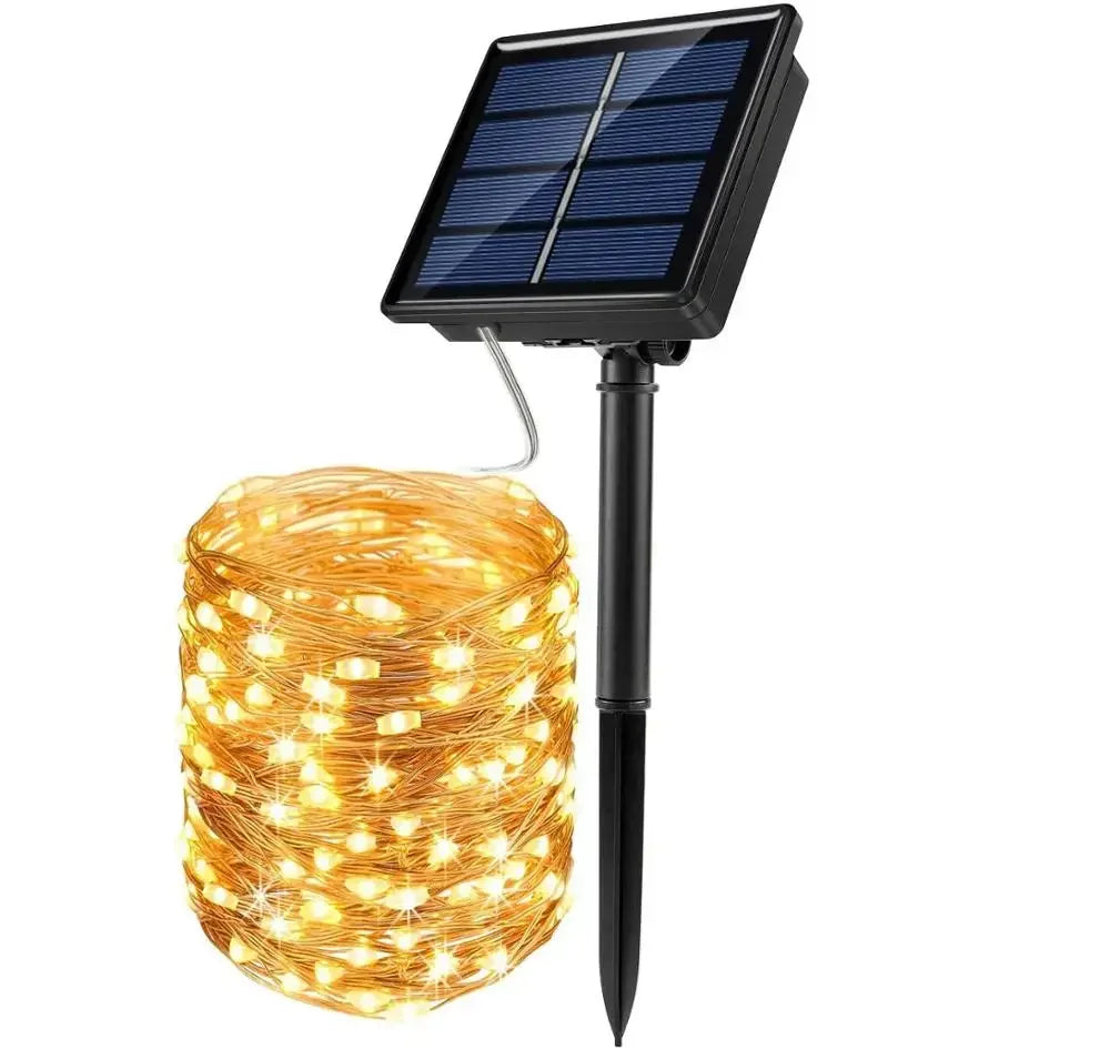 Luci solari natalizie da 50-300 LED per giardino delle fate da esterno.