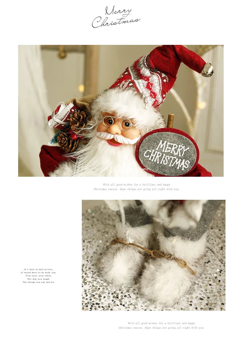 Grandi bambole di Babbo Natale decorative da 60 cm, Babbo Natale in piedi.