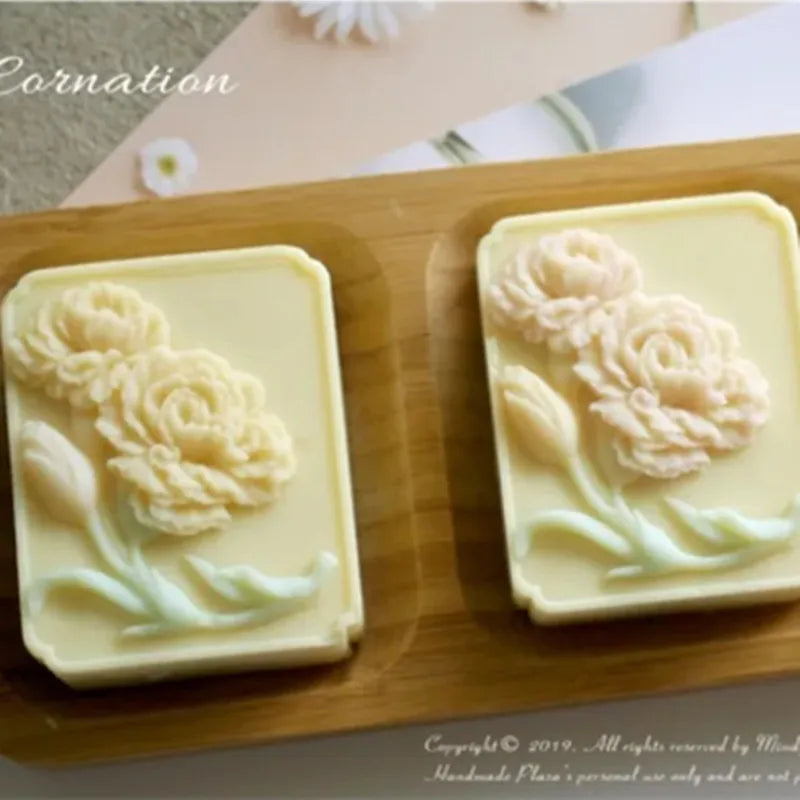 Elegante stampo per sapone a forma di girasole rettangolare 3D