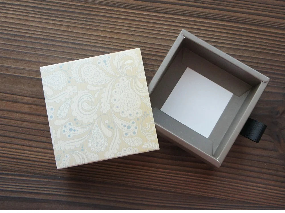 Elegante confezione regalo con motivo floreale blu e giallo, 3 misure, 10 pezzi