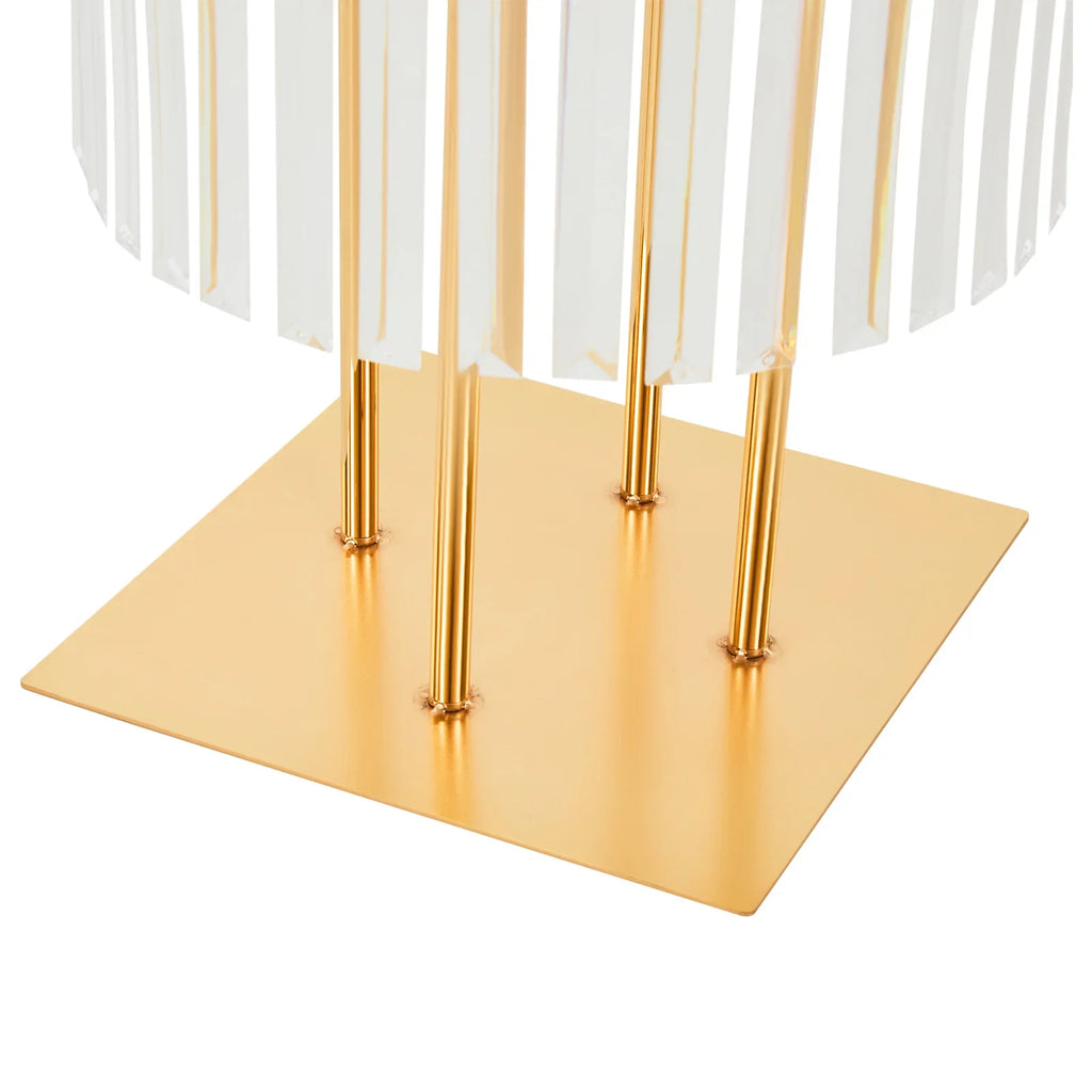 Centrotavola rotondo in metallo a 5 livelli, in cristallo dorato, da 43,3 pollici.