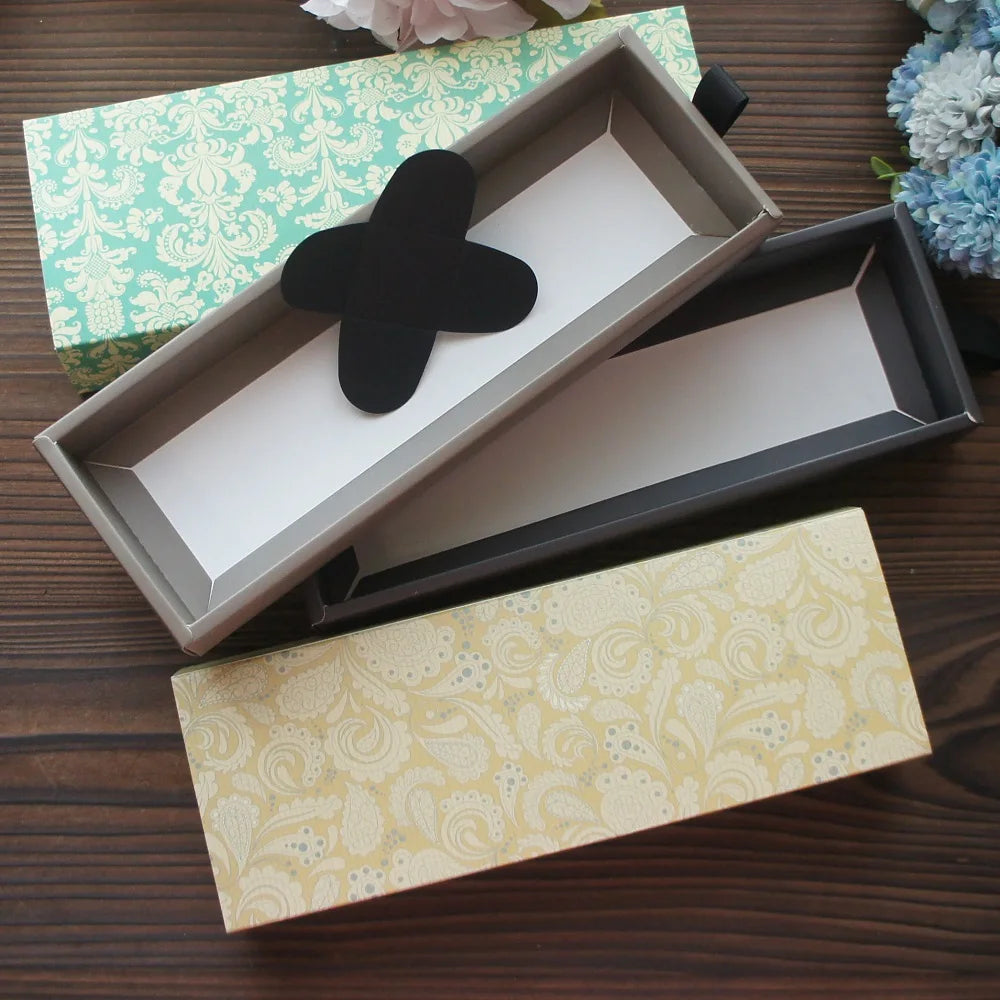 Elegante confezione regalo con motivo floreale blu e giallo, 3 misure, 10 pezzi