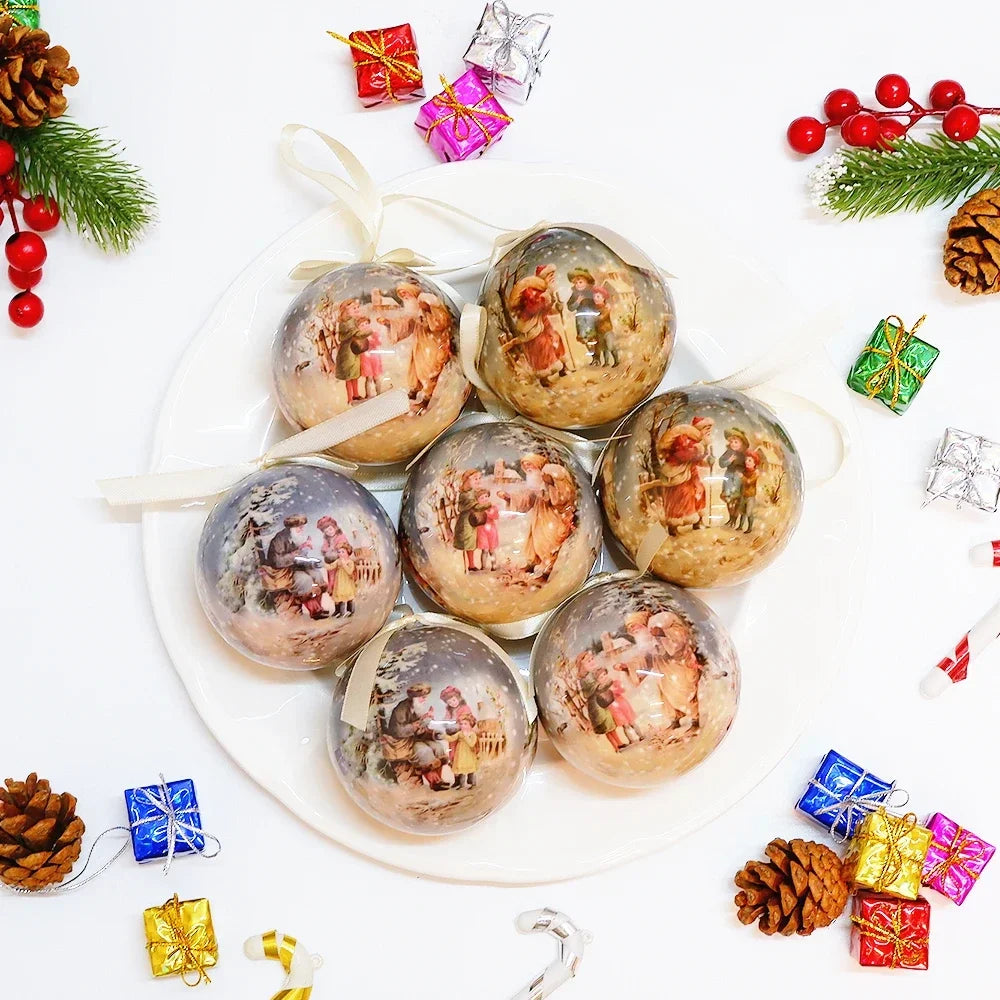 Palle di Natale, pendenti natalizi, decorazioni per l'albero, palline multicolori, set di decorazioni per feste in casa, palline decorative natalizie Navidad