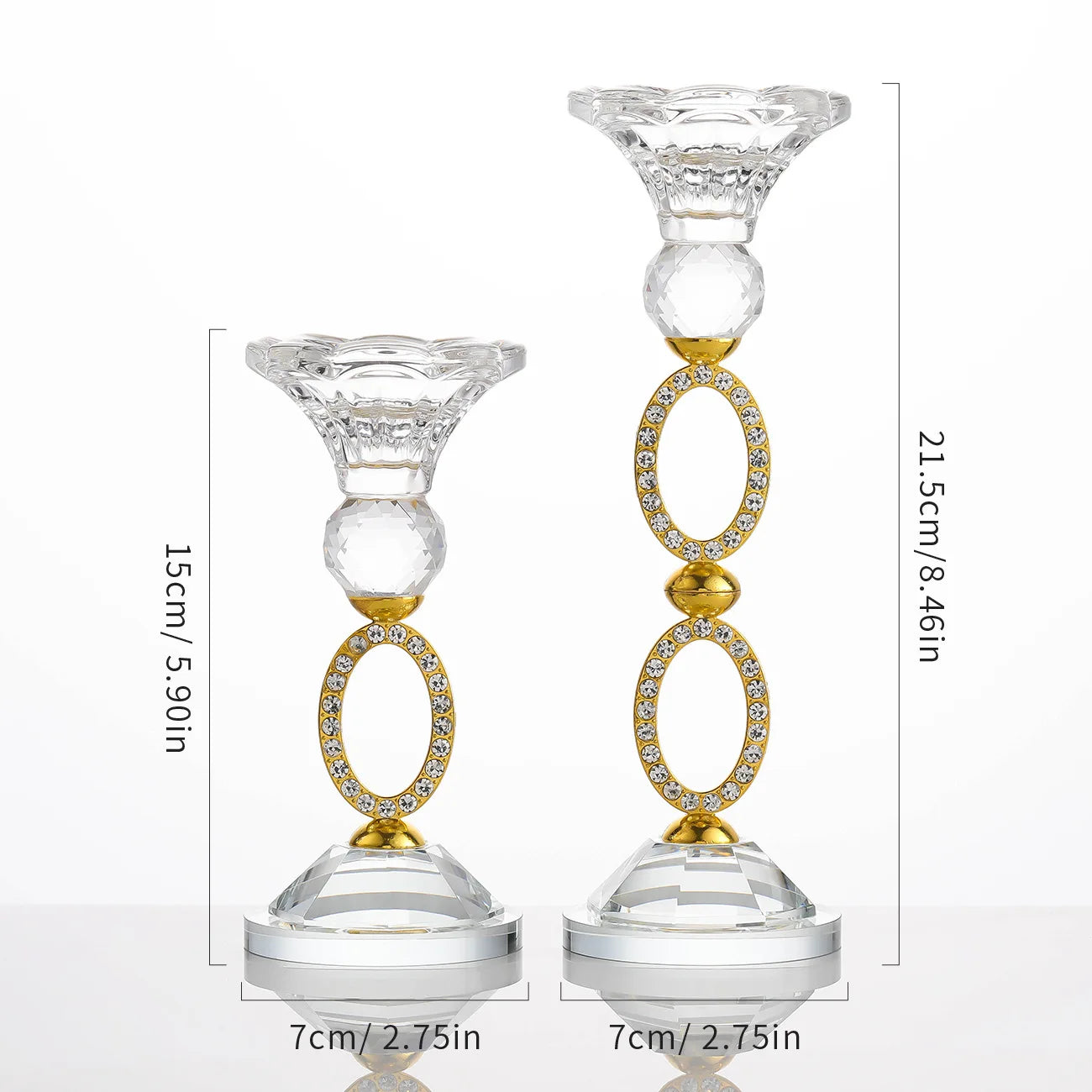 Portacandele in cristallo, eleganti.