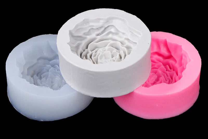 Grande stampo per candela in silicone a forma di peonia 3D