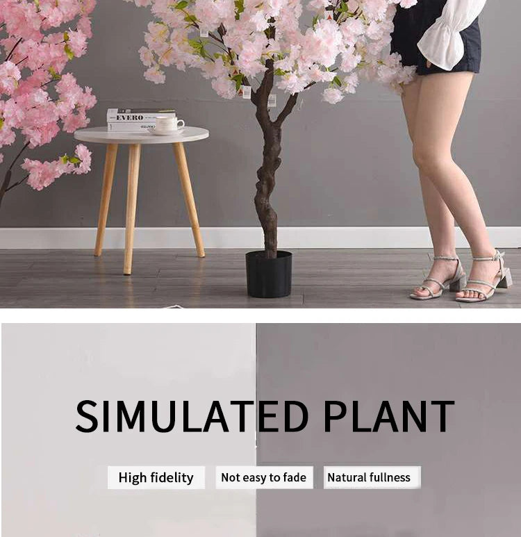 Hojas de bonsái de árbol de flor de cerezo artificial para decoración de eventos, hogar u oficina.