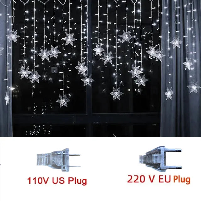 Tenda luminosa a LED a forma di fiocco di neve, 3,2 m.