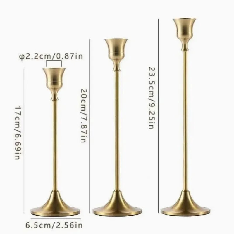 Portacandele da tavolo in metallo vintage ed eleganti, 1 pz/3 pz