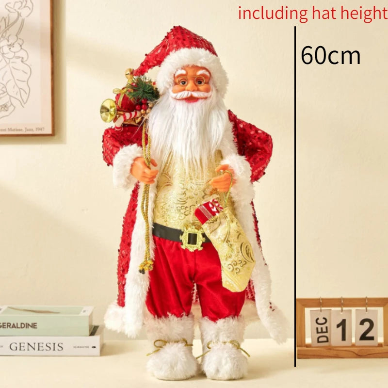 Grandi bambole di Babbo Natale decorative da 60 cm, Babbo Natale in piedi.