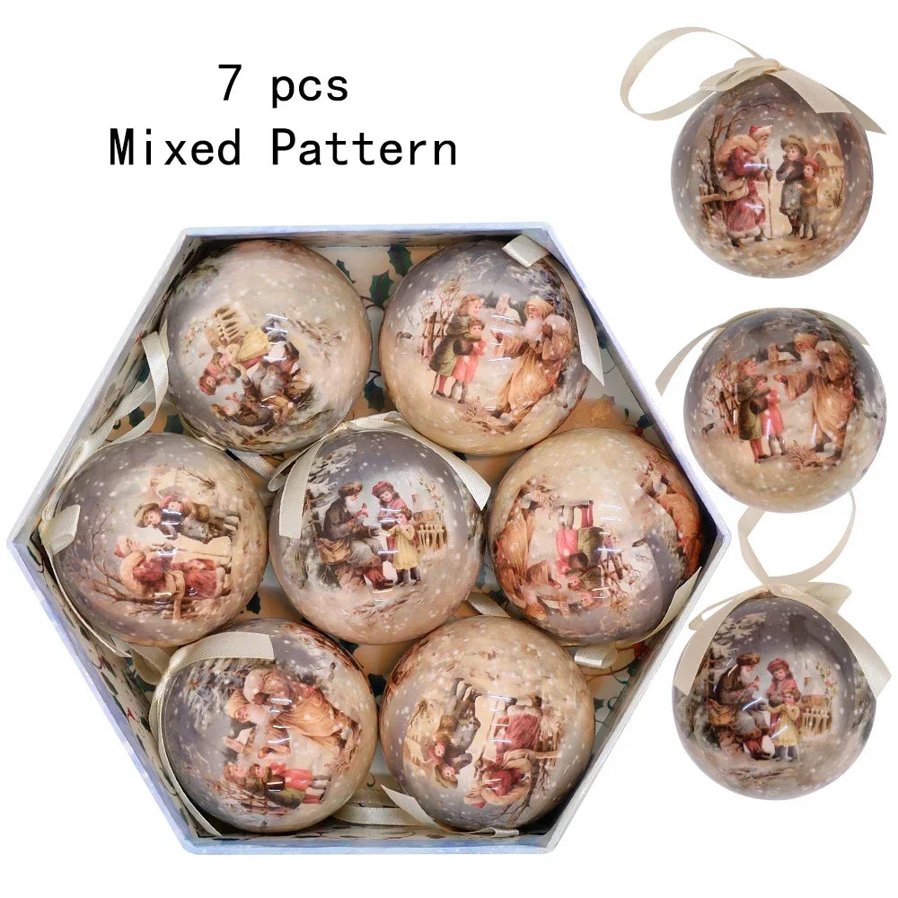 Palle di Natale, pendenti natalizi, decorazioni per l'albero, palline multicolori, set di decorazioni per feste in casa, palline decorative natalizie Navidad