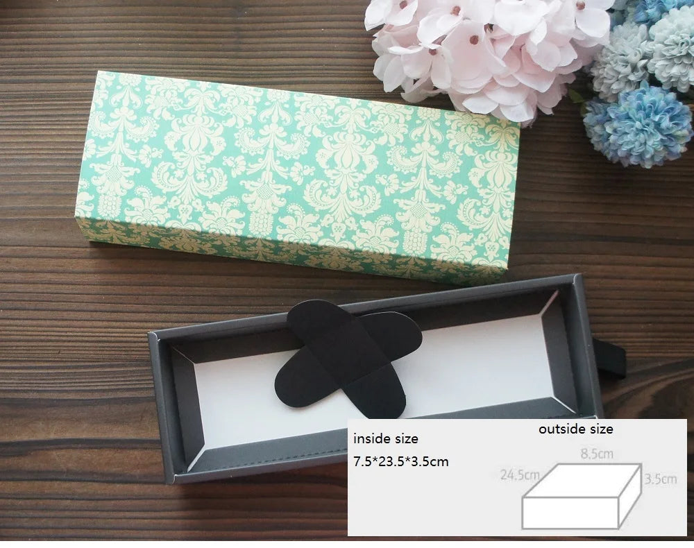 Elegante confezione regalo con motivo floreale blu e giallo, 3 misure, 10 pezzi