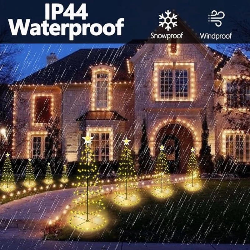 Luci solari a LED per albero di Natale, da esterno, da giardino, da cortile.