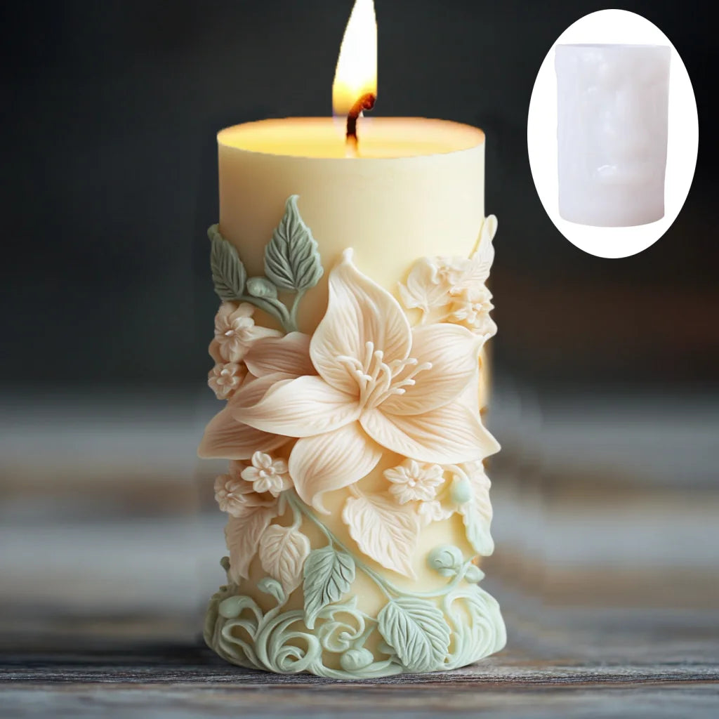 Grande stampo in silicone per candela a forma di rosa con fiore di peonia