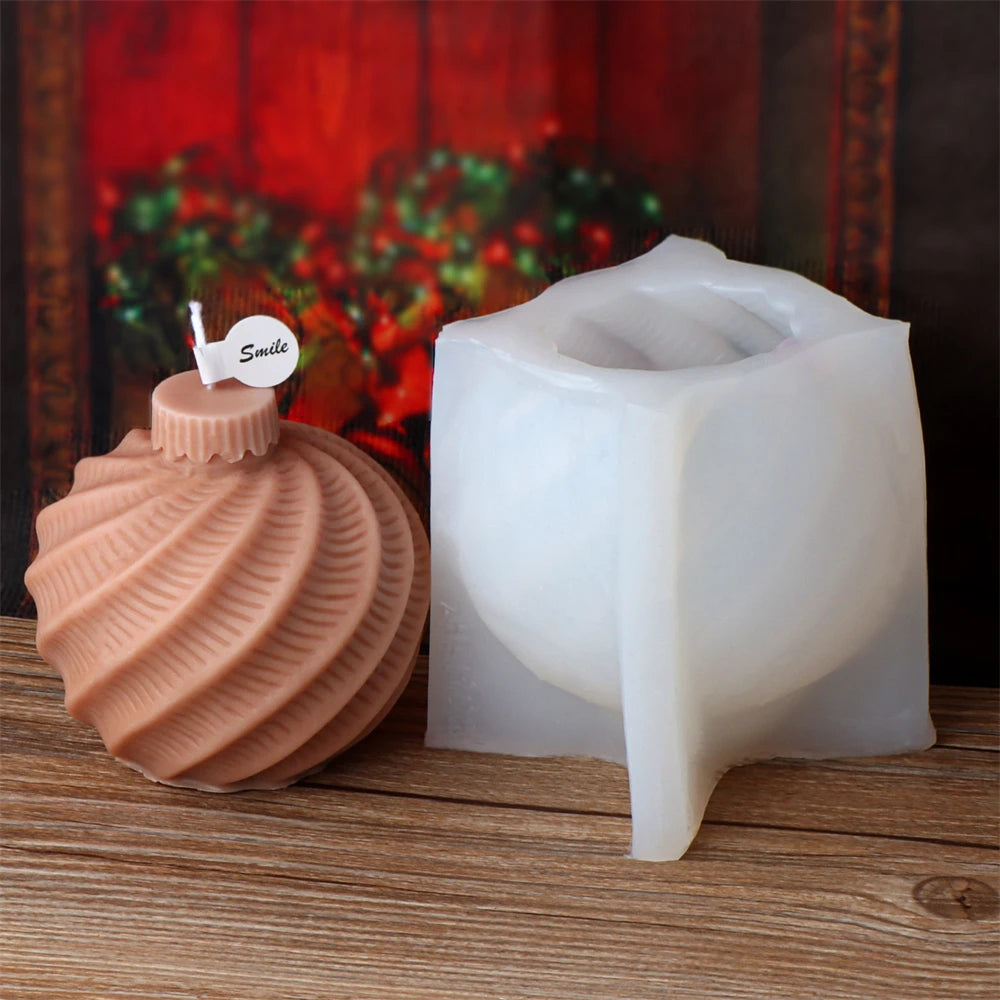 Stampo per candele in silicone a forma di sfera geometrica 3D con aromaterapia.