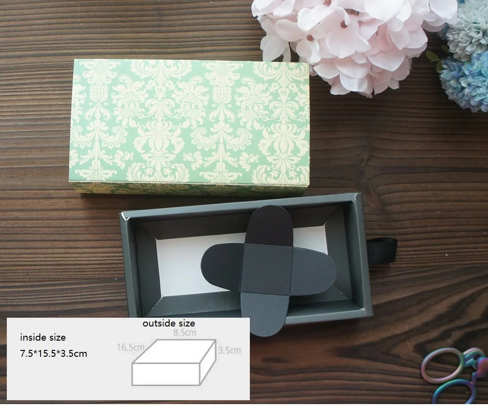 Elegante confezione regalo con motivo floreale blu e giallo, 3 misure, 10 pezzi