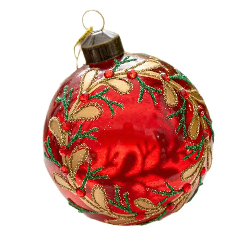 Decorazioni per l'albero di Natale, palline di vetro glitterate.