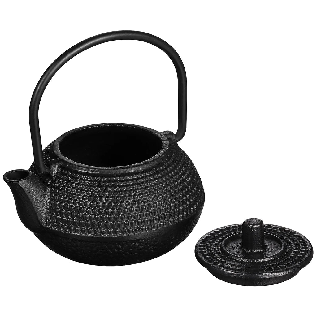 Set di teiere in ghisa sfuse, per caffè, piccola tazza, bollitore, fornello, ornamento nero, collo di cigno
