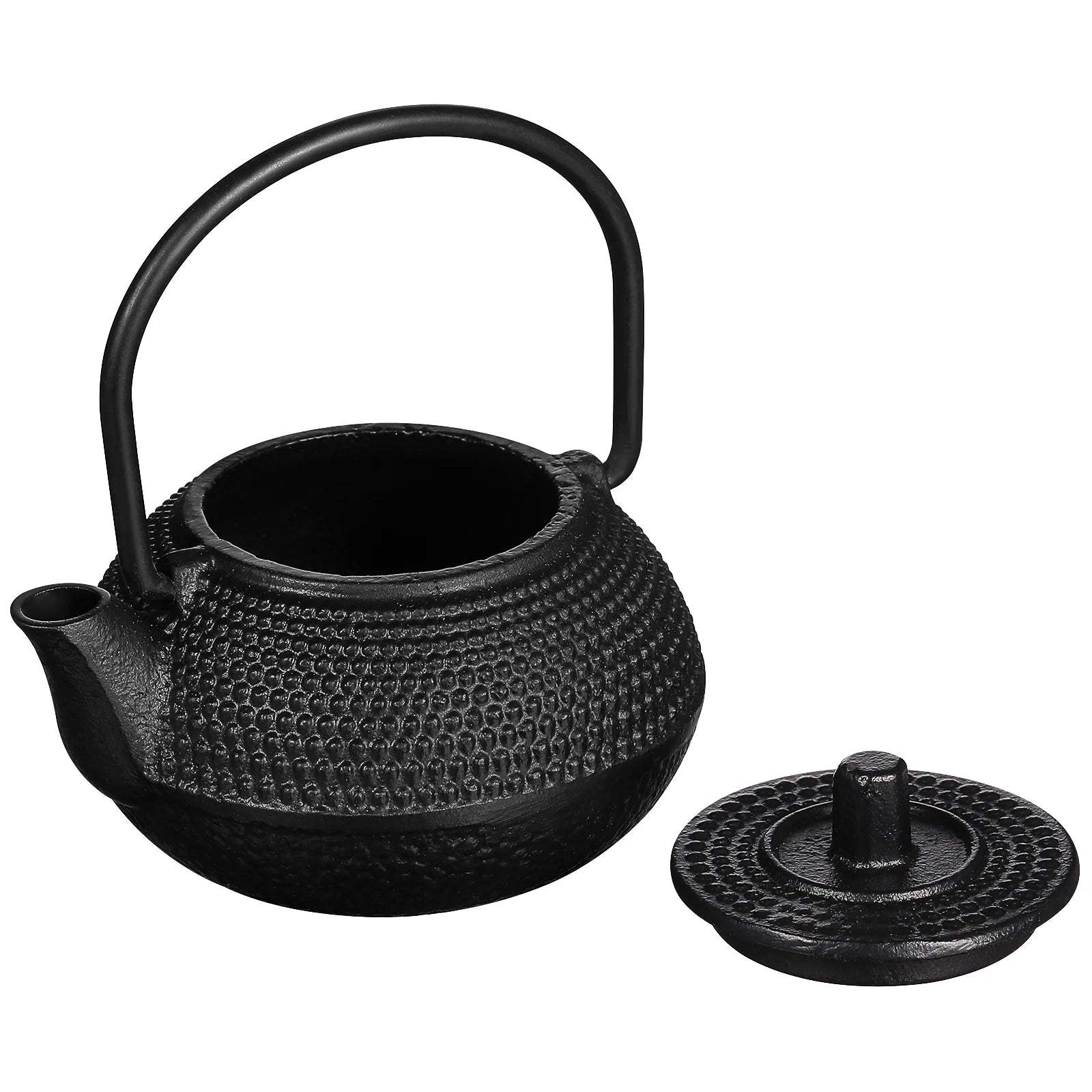 Set di teiere in ghisa sfuse, per caffè, piccola tazza, bollitore, fornello, ornamento nero, collo di cigno