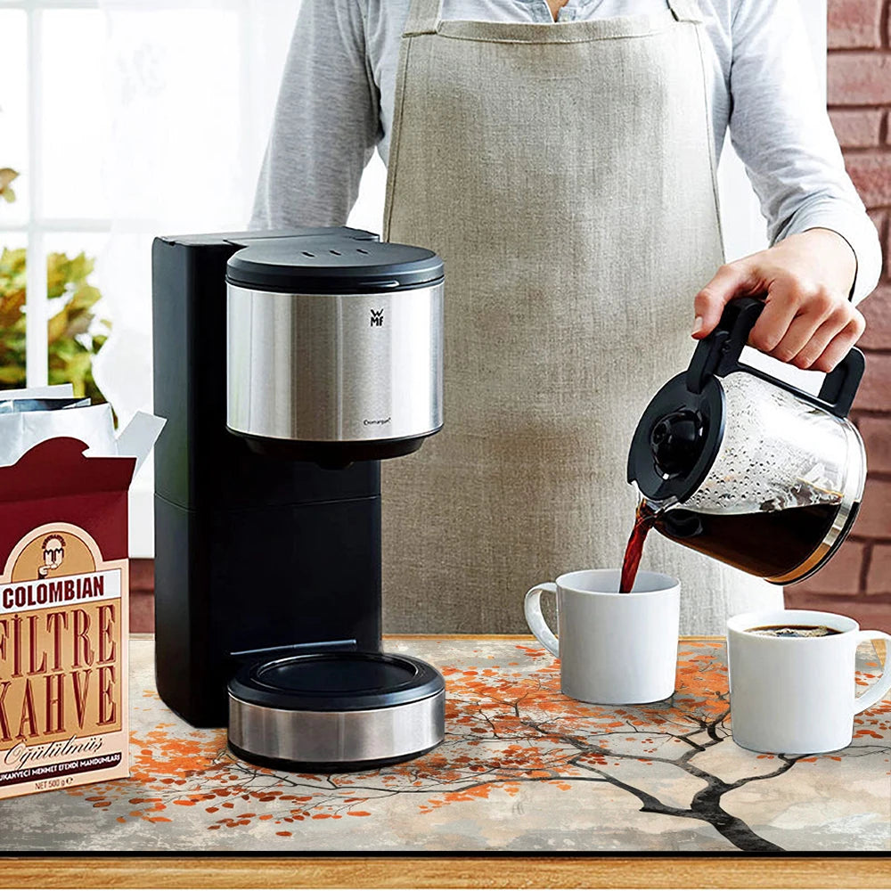 Grande tappetino assorbente da cucina con foglie autunnali, tappetino per asciugare i piatti