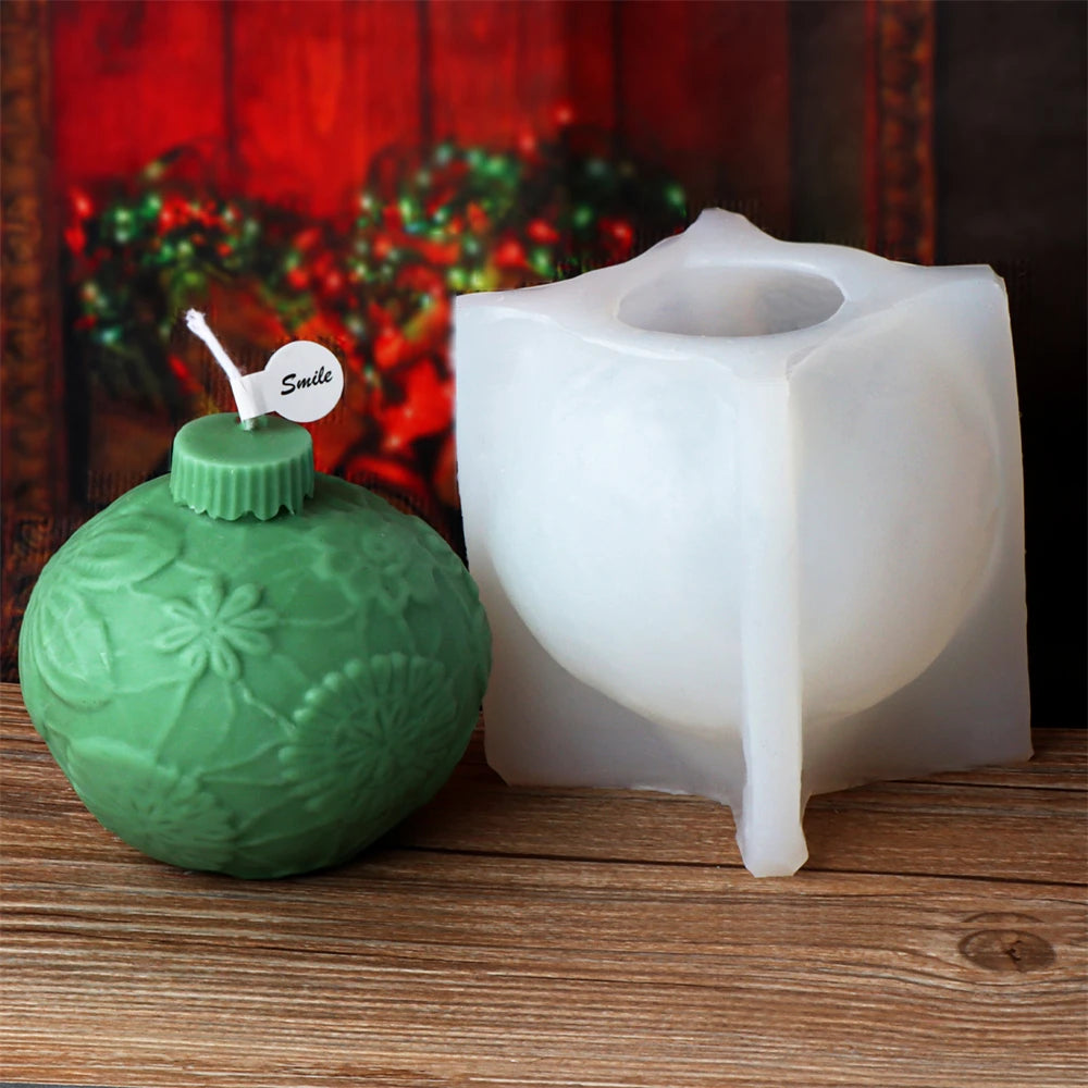 Stampo per candele in silicone a forma di sfera geometrica 3D con aromaterapia.
