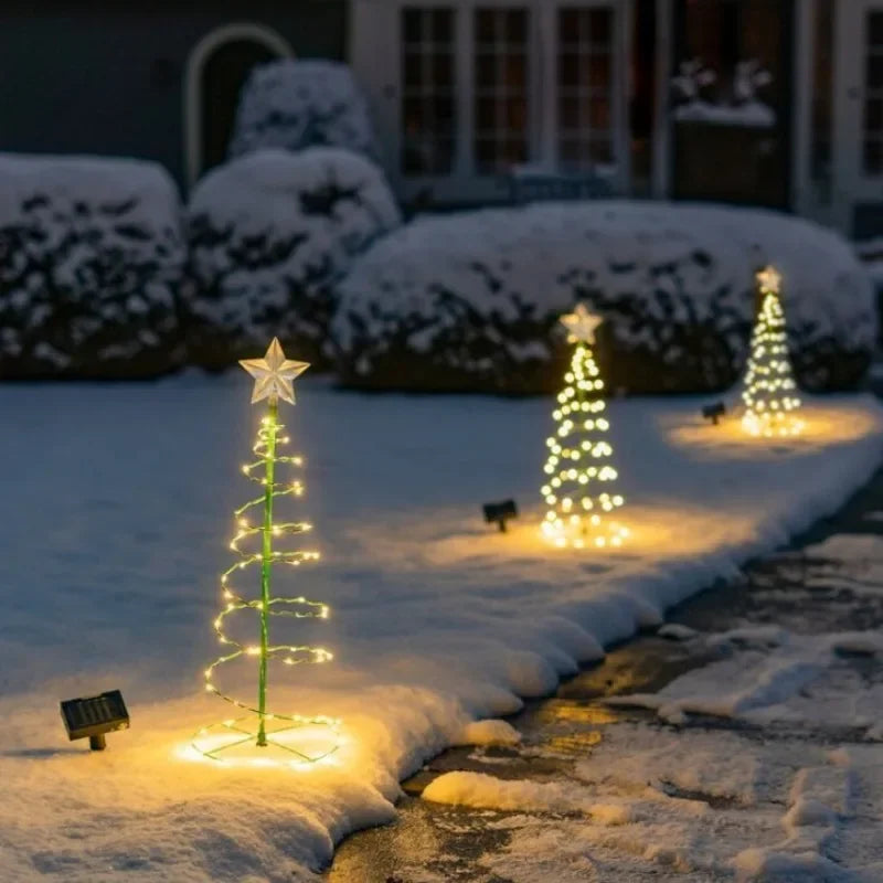 Luci solari a LED per albero di Natale, da esterno, da giardino, da cortile.