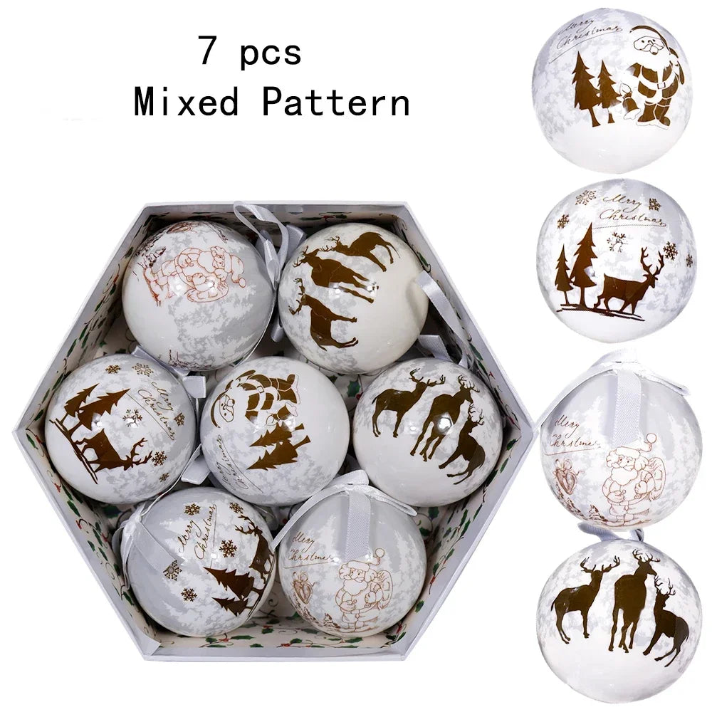 Palle di Natale, pendenti natalizi, decorazioni per l'albero, palline multicolori, set di decorazioni per feste in casa, palline decorative natalizie Navidad