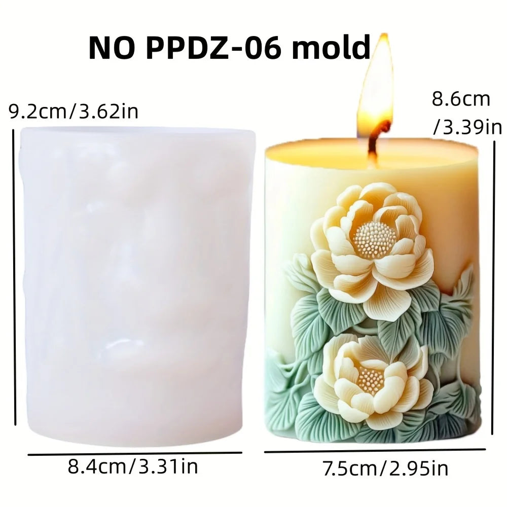 Stampo in silicone per candele cilindriche in gesso a forma di fiore di lavanda